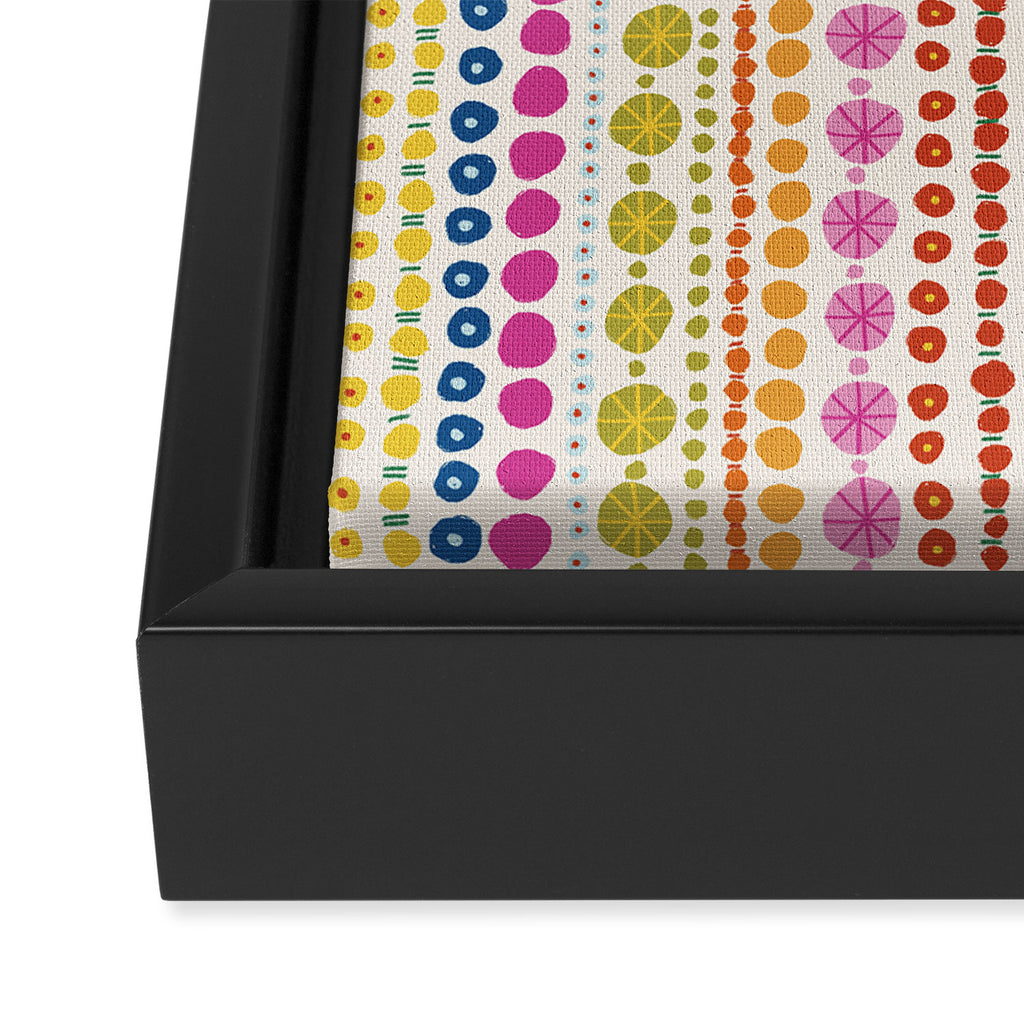 Colorful Hand Drawn Dots Framed Canvas Print Gallery Image 3