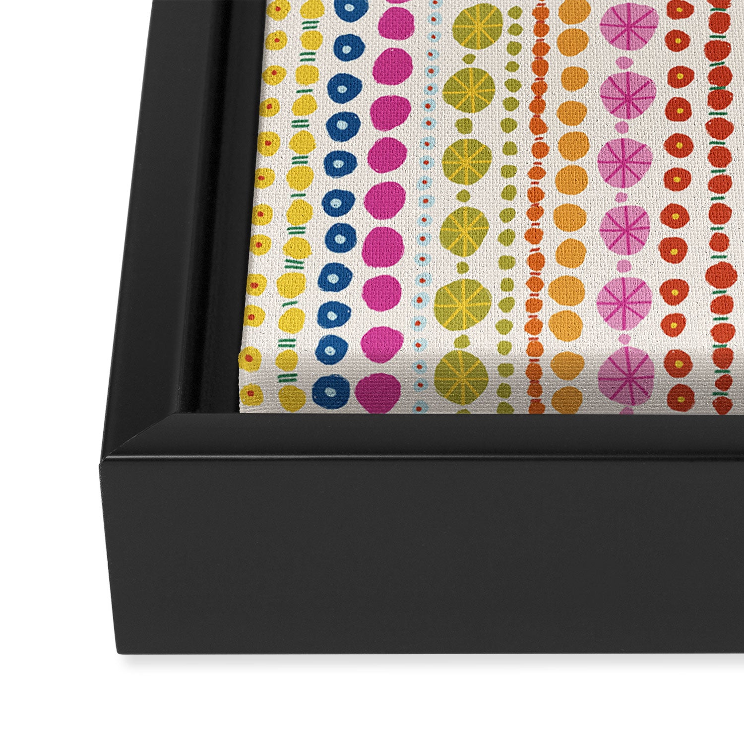 Colorful Hand Drawn Dots Framed Canvas Print Gallery Image 3