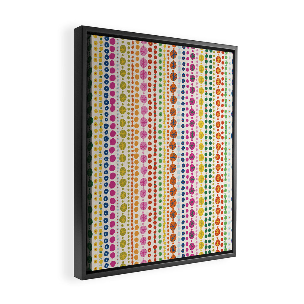 Colorful Hand Drawn Dots Framed Canvas Print Gallery Image 2