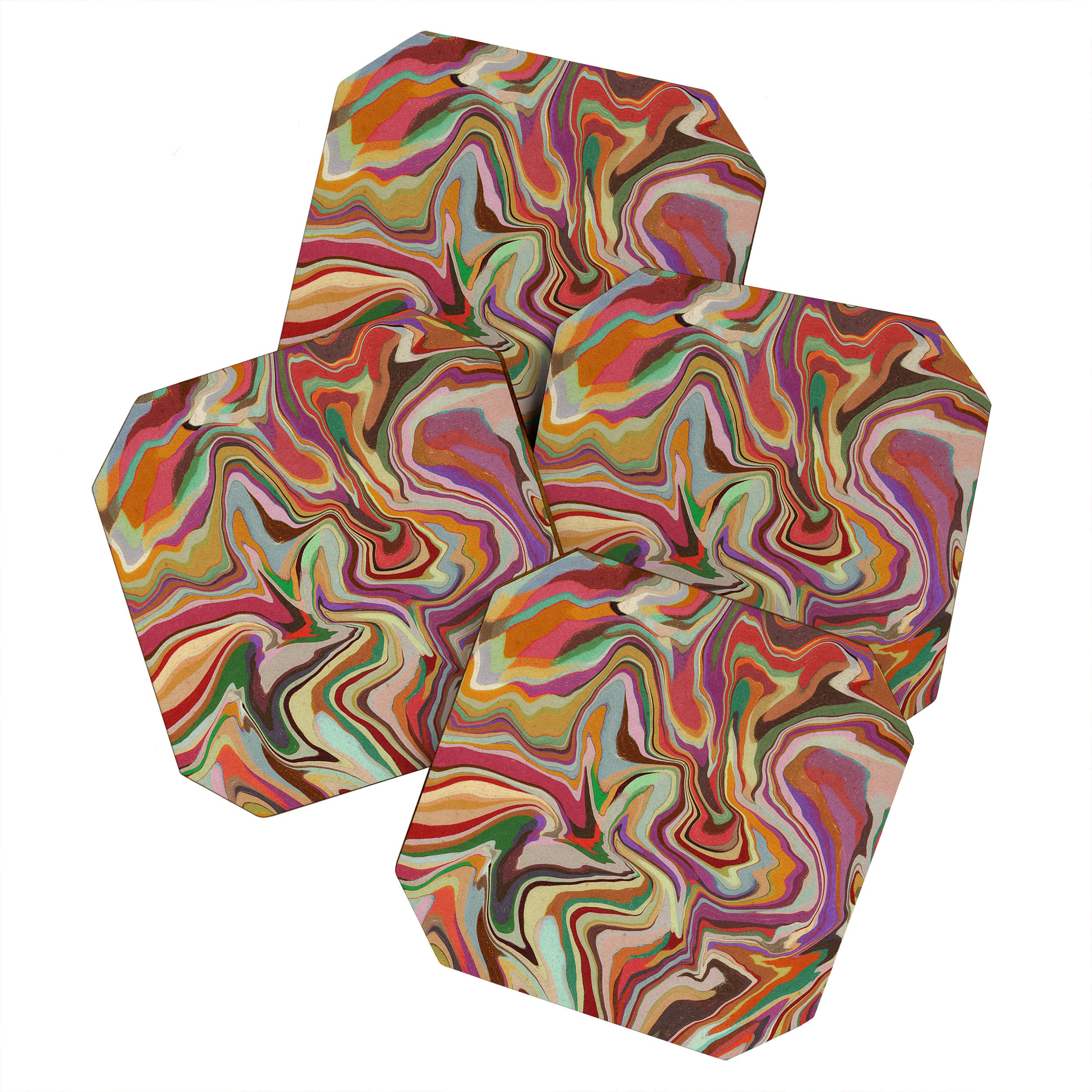 Colorful Liquid Swirl Coaster Gallery Image 1
