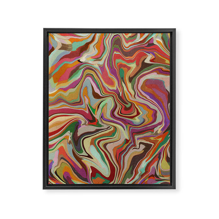 Colorful Liquid Swirl Framed Canvas Print Gallery Image 1