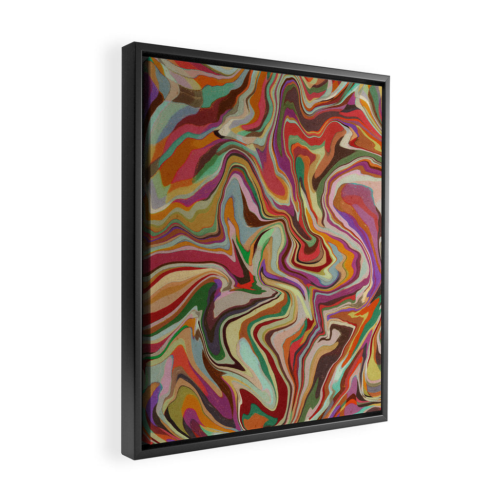 Colorful Liquid Swirl Framed Canvas Print Gallery Image 2