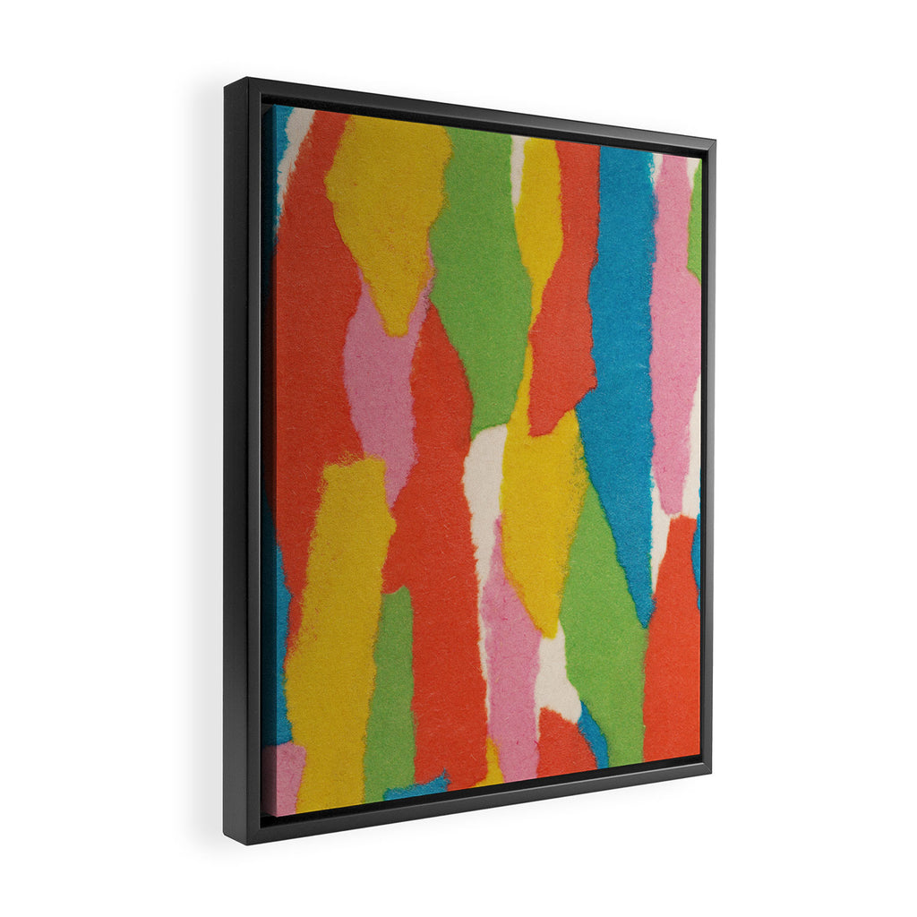 Colorful Paper Collage #1 Framed Canvas Print Gallery Image 2
