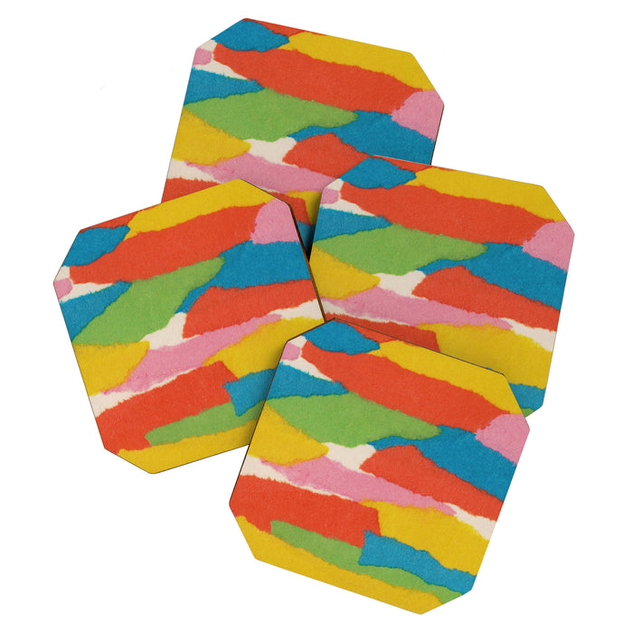 Colorful Paper Collage #2 Coaster Gallery Image 1
