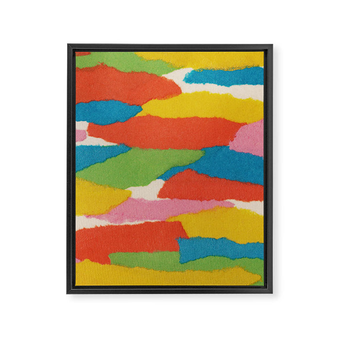 Colorful Paper Collage #2 Framed Canvas Print Gallery Image 1