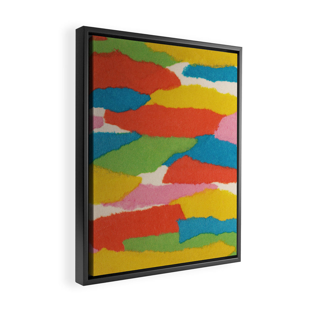 Colorful Paper Collage #2 Framed Canvas Print Gallery Image 2