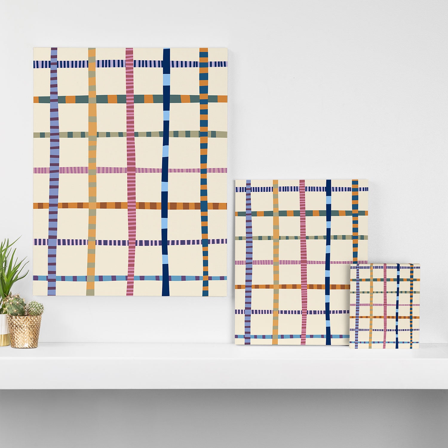 Colorful Patterned Grid Canvas Print Gallery Image 3