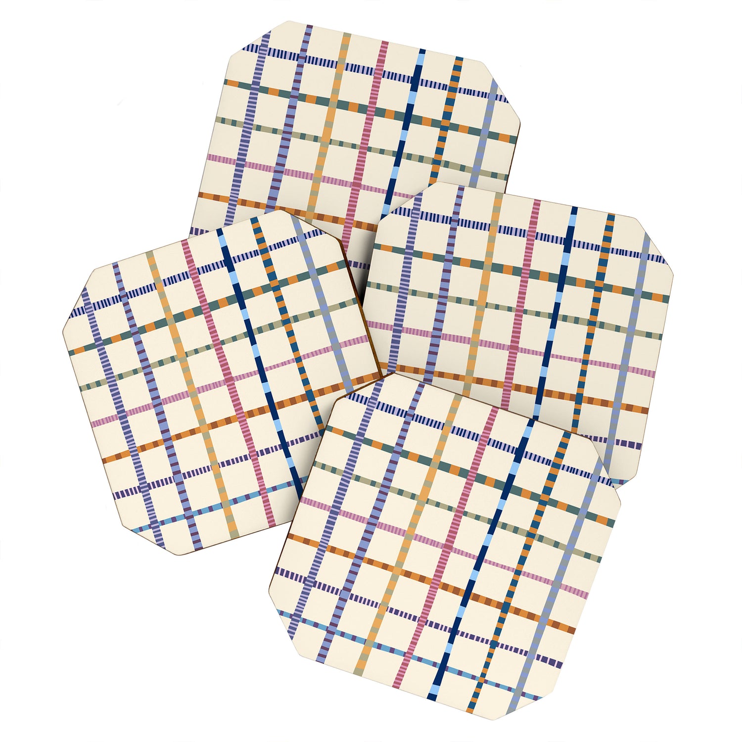 Colorful Patterned Grid Coaster Gallery Image 1