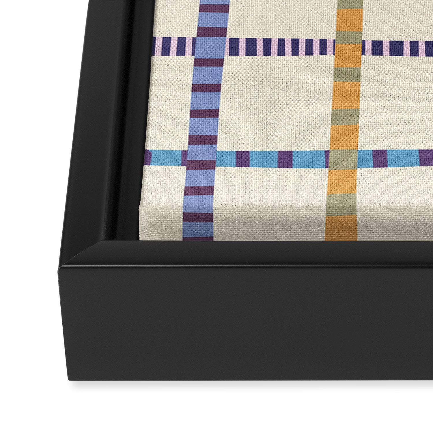 Colorful Patterned Grid Framed Canvas Print Gallery Image 3
