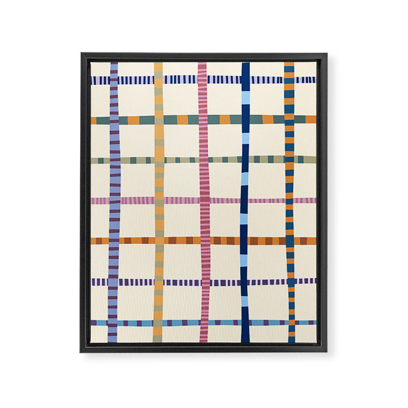 Colorful Patterned Grid Framed Canvas Print Gallery Image 8