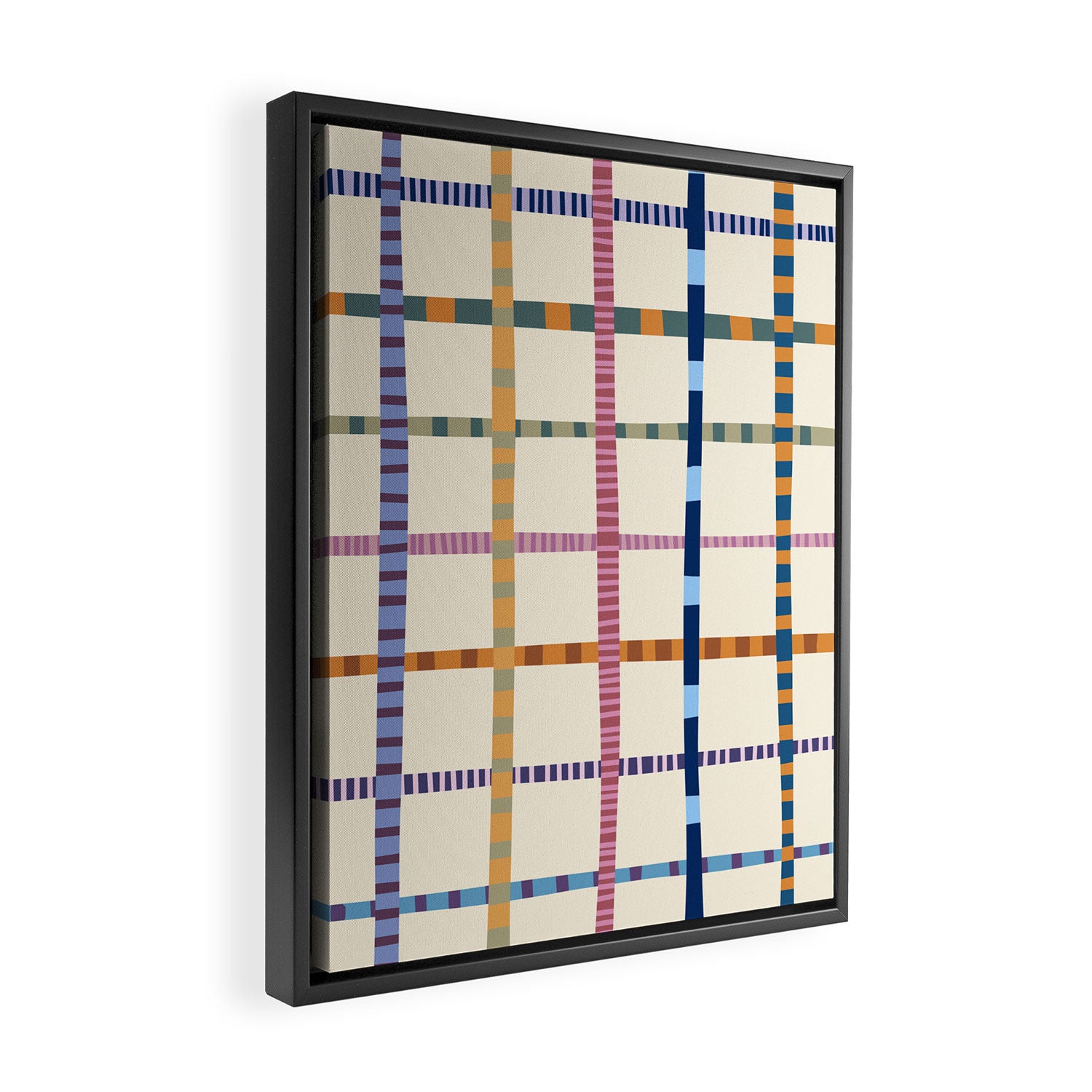 Colorful Patterned Grid Framed Canvas Print Gallery Image 2