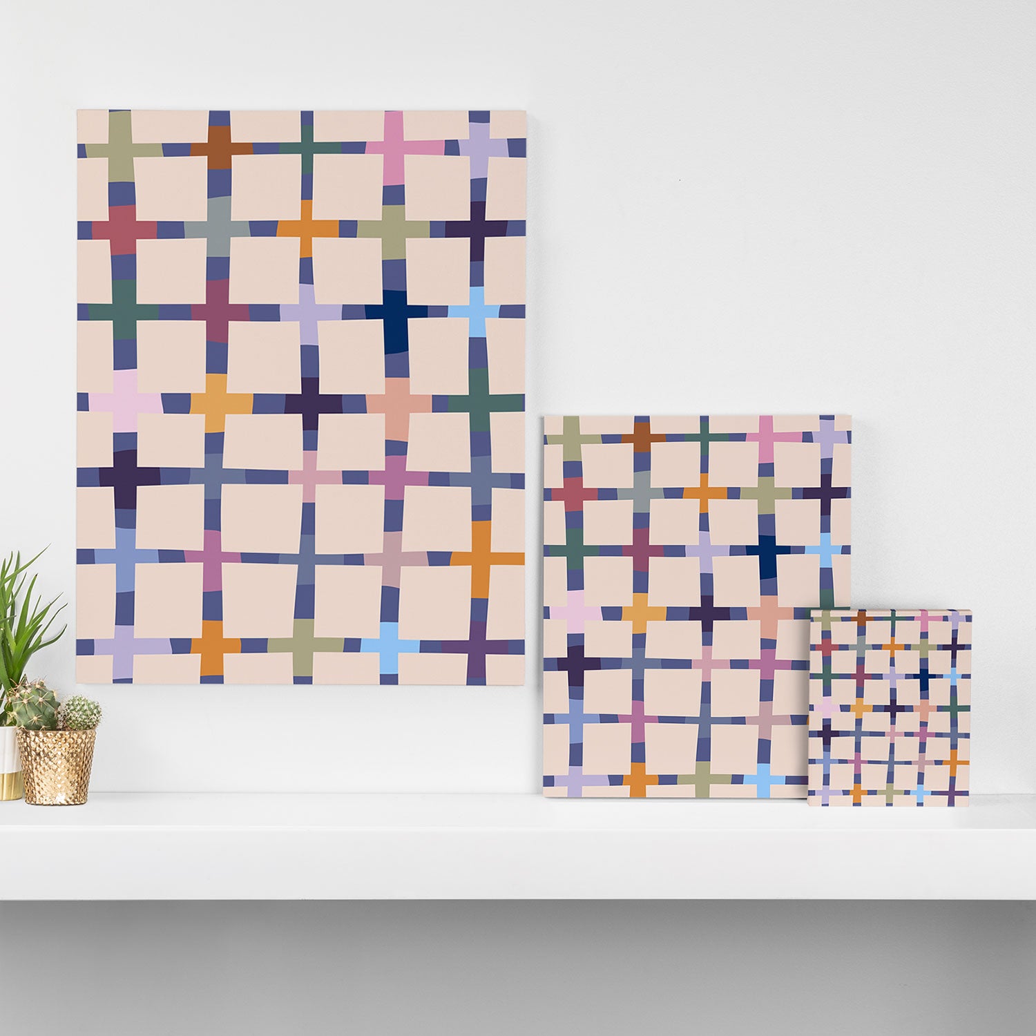 Colorful Patterned Grid II Canvas Print Gallery Image 3