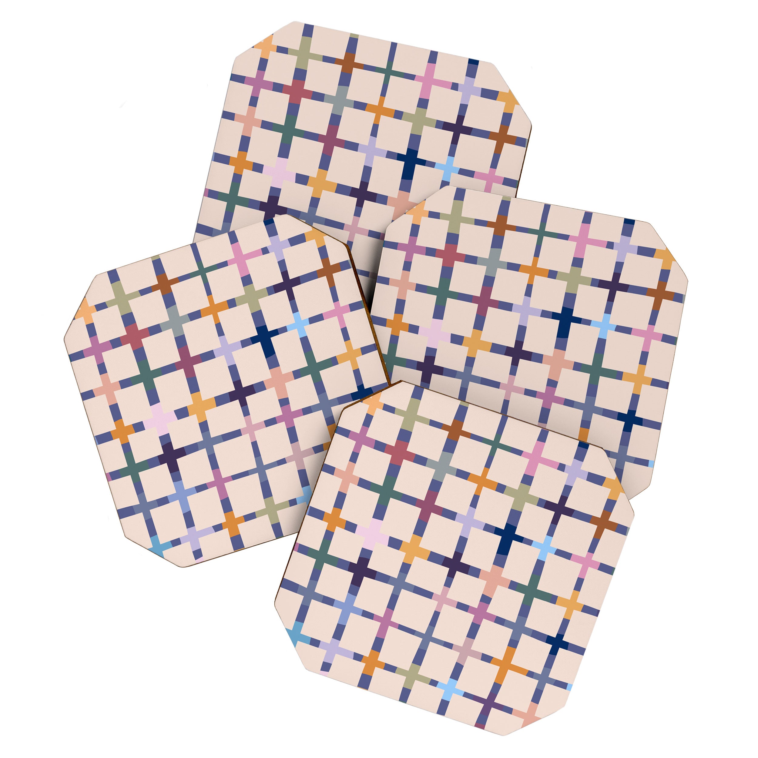 Colorful Patterned Grid II Coaster Gallery Image 1