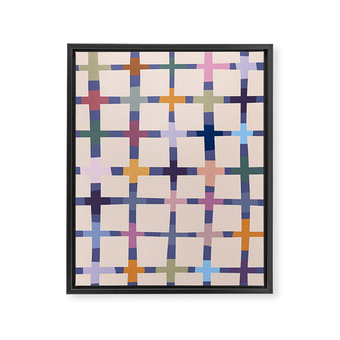 Colorful Patterned Grid II Framed Canvas Print Gallery Image 1