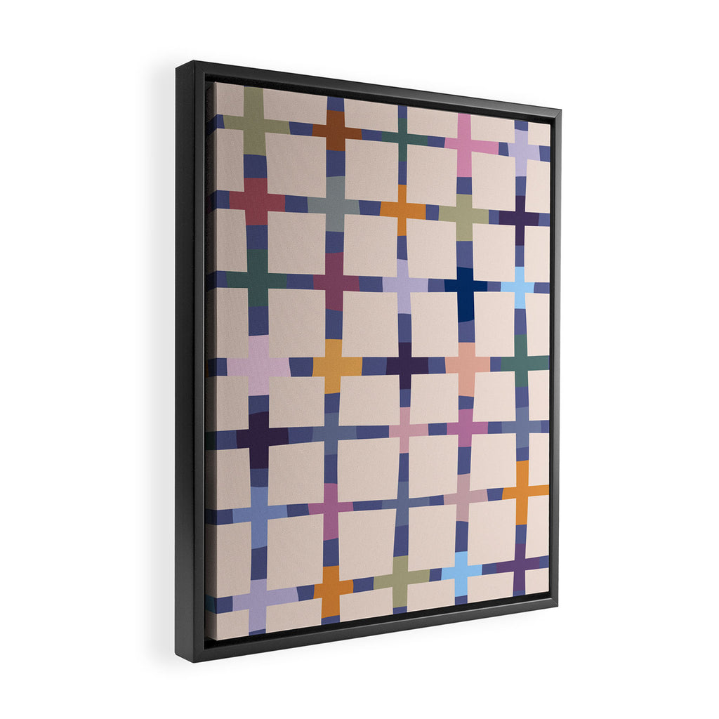 Colorful Patterned Grid II Framed Canvas Print Gallery Image 2