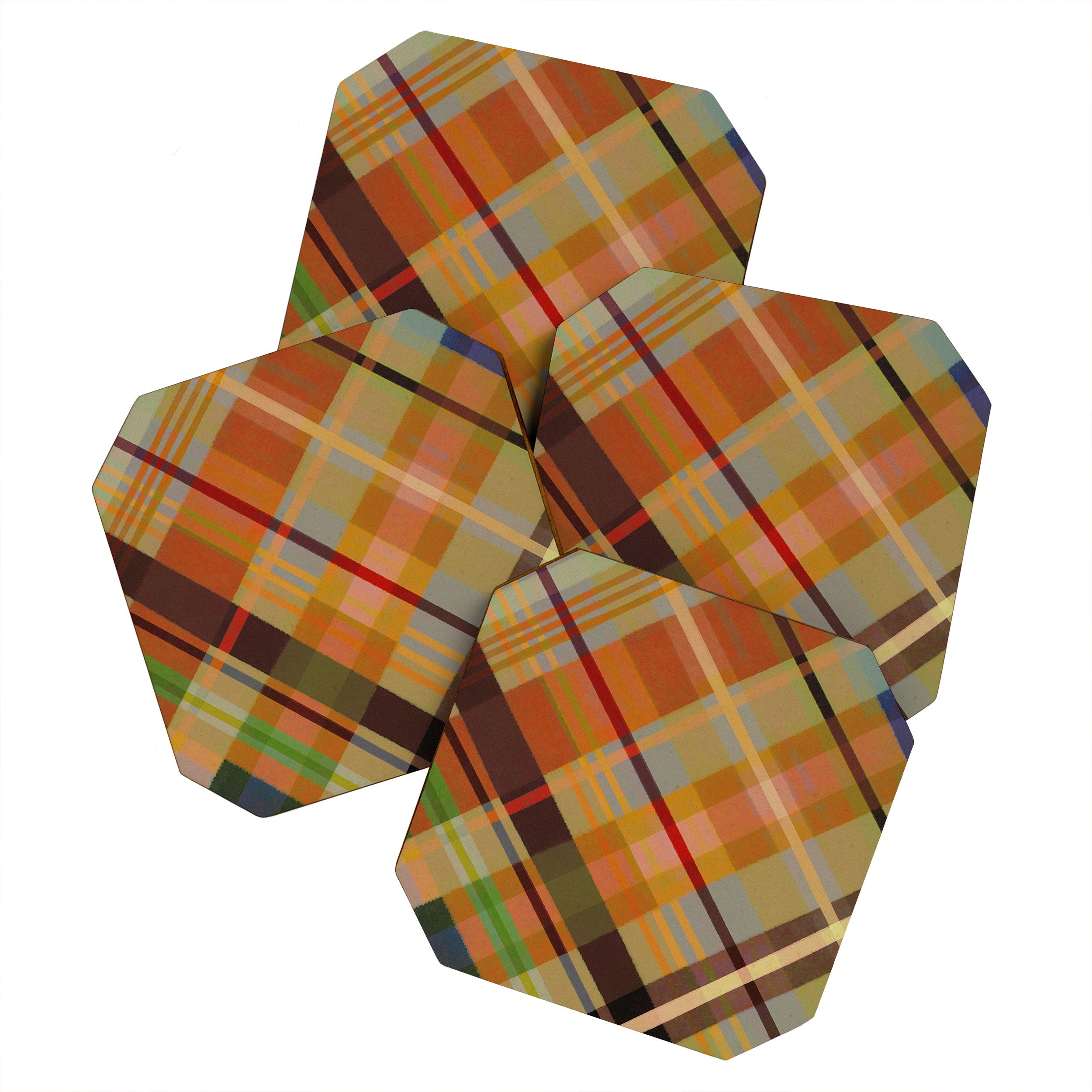 Colorful Plaid #2 Coaster Gallery Image 1