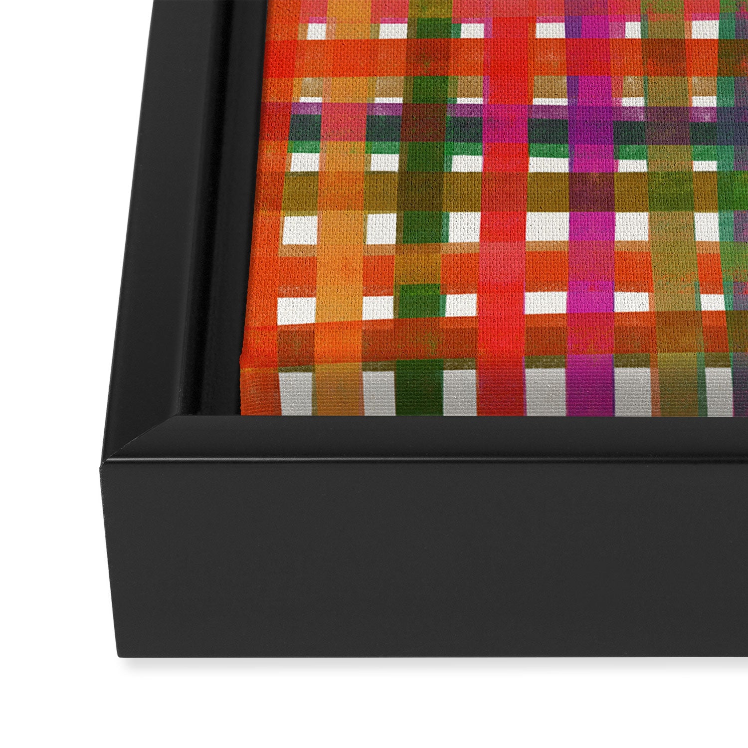Colorful Plaid #3 Framed Canvas Print Gallery Image 3
