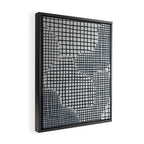 Dark Blue Grid Pattern Framed Canvas Print Gallery Image 2