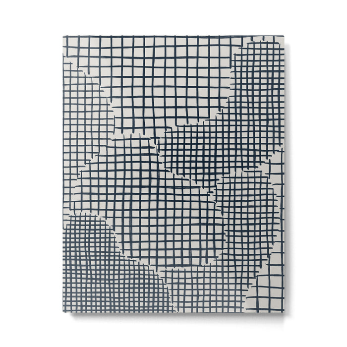 Dark Blue Grid Pattern Metal Print Gallery Image 1