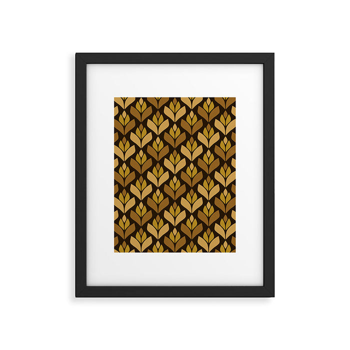 Dark Retro Trefoil Pattern Framed Art Print Gallery Image 1