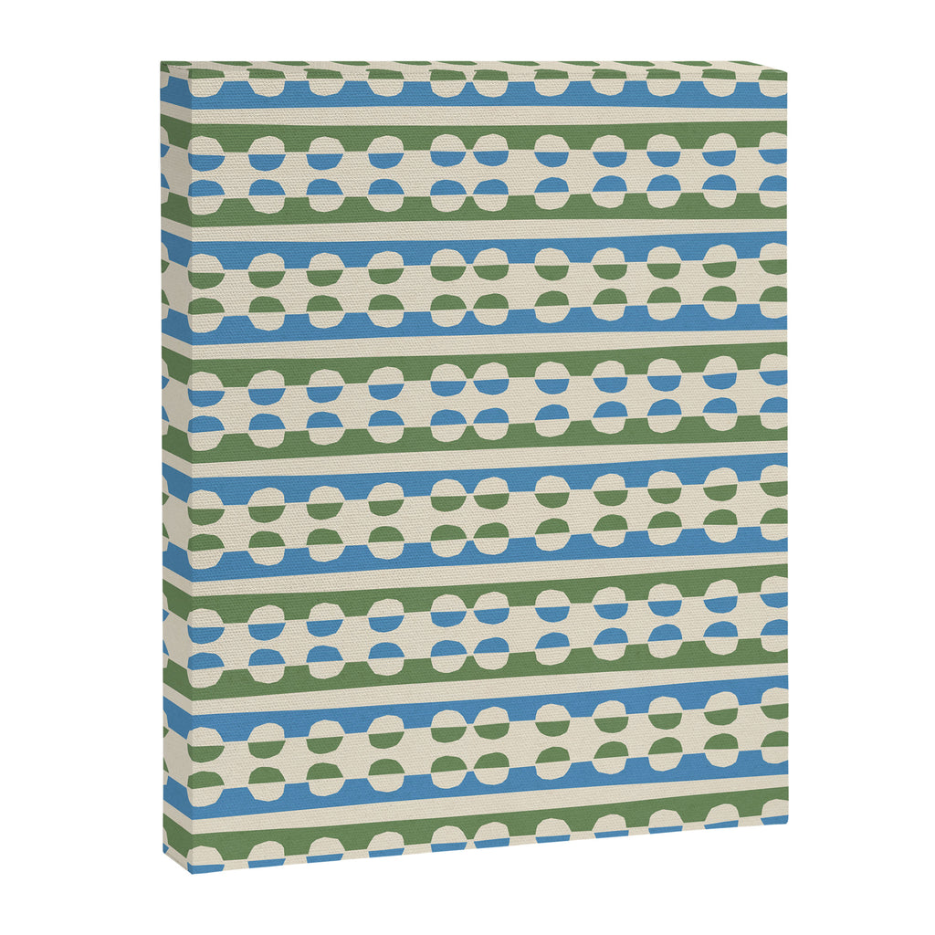 Dots and Lines - Blue and Green Canvas Print Gallery Image 6