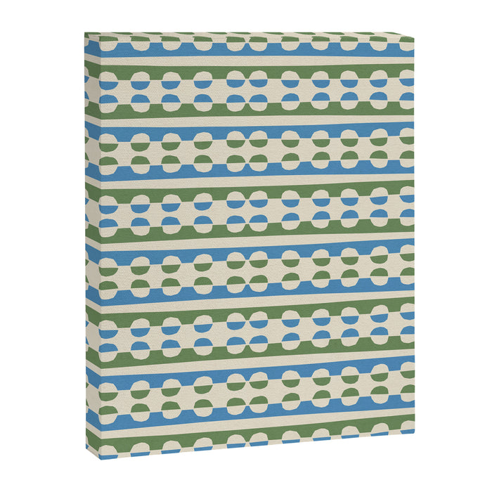 Dots and Lines - Blue and Green Canvas Print Gallery Image 1