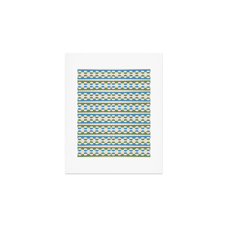 Dots and Lines - Blue and Green Art Print Gallery Image 1
