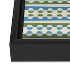 Dots and Lines - Blue and Green Framed Canvas Print Gallery Image 3