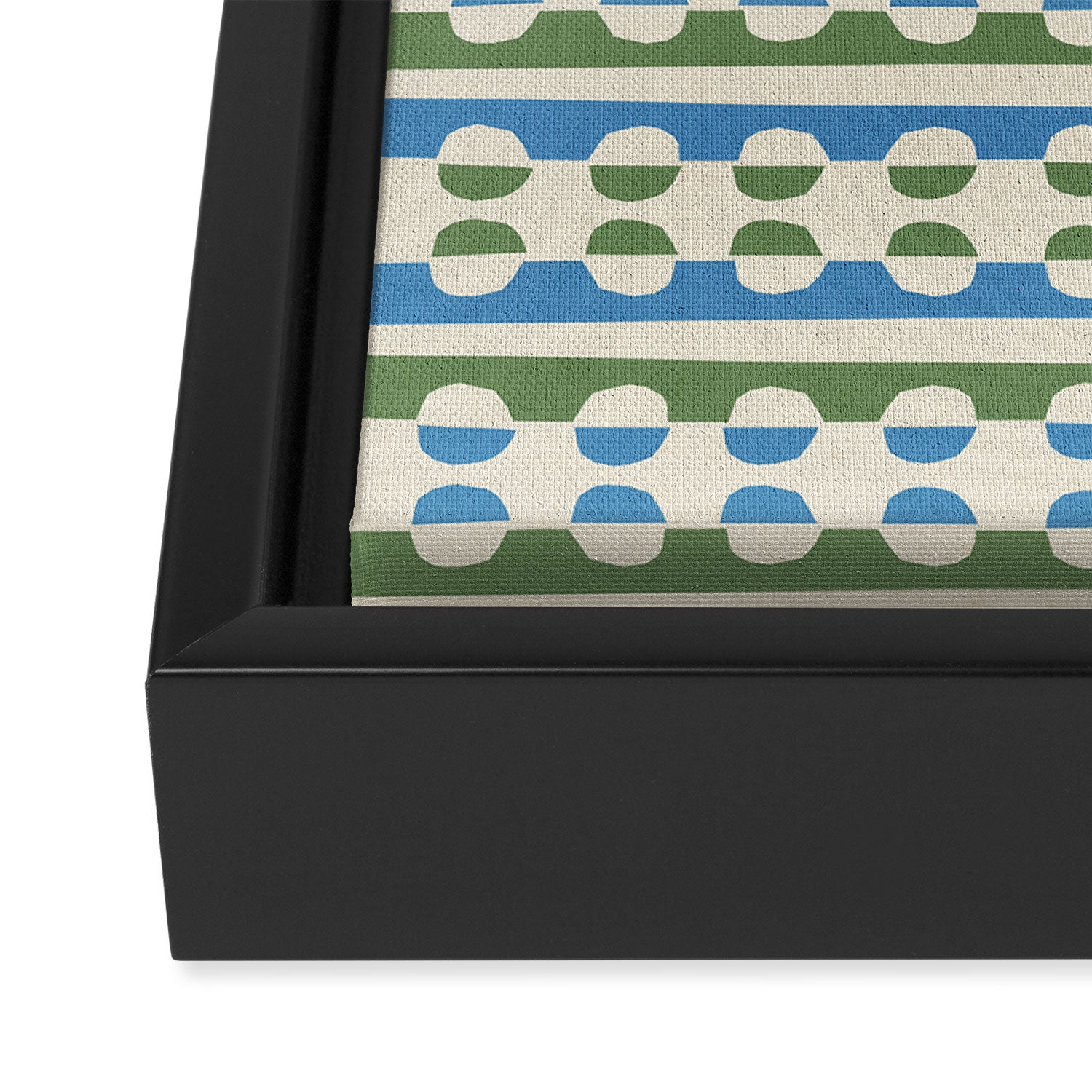 Dots and Lines - Blue and Green Framed Canvas Print Gallery Image 3
