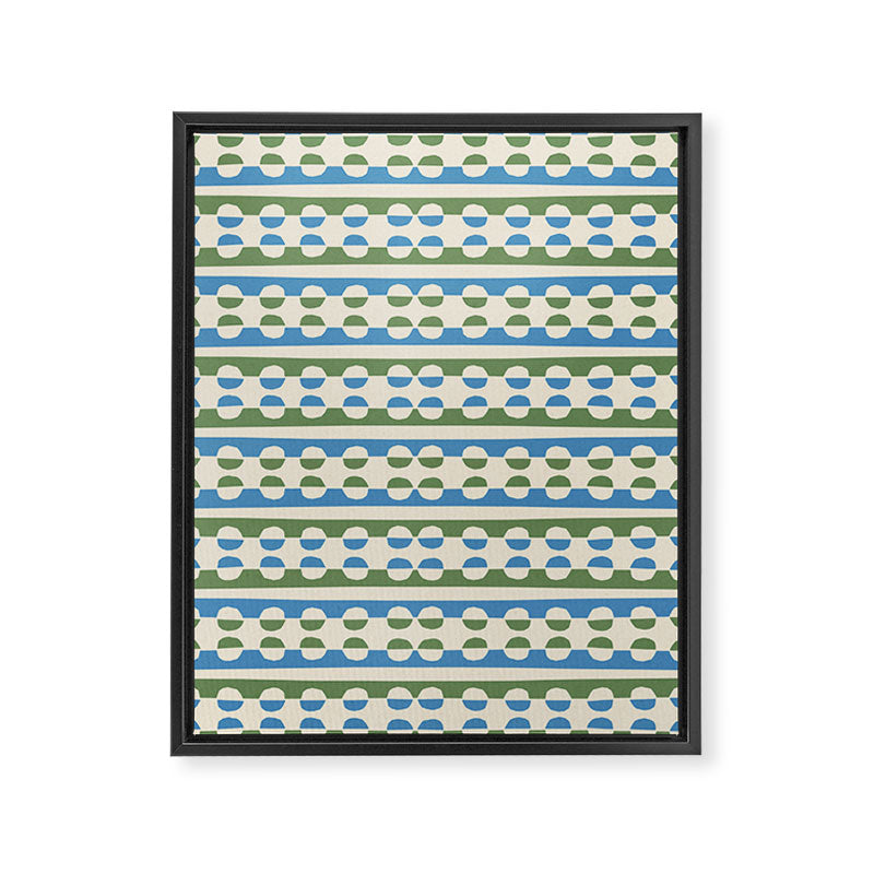 Dots and Lines - Blue and Green Framed Canvas Print Gallery Image 6