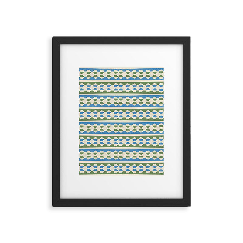 Dots and Lines - Blue and Green Framed Art Print Gallery Image 5