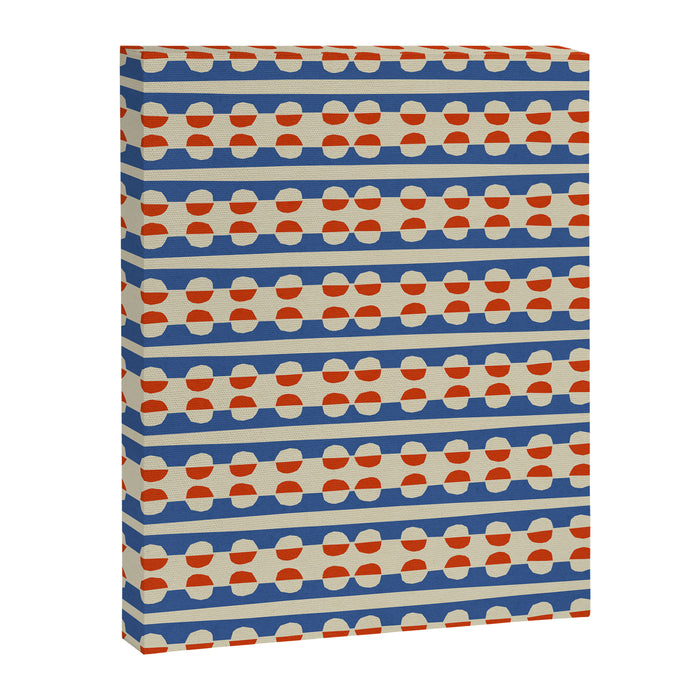 Dots and Lines - Blue and Red Canvas Print Gallery Image 1