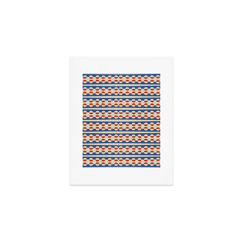 Dots and Lines - Blue and Red Art Print Gallery Image 1
