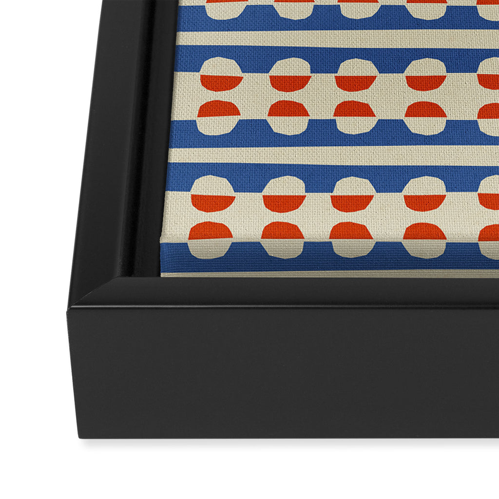 Dots and Lines - Blue and Red Framed Canvas Print Gallery Image 3