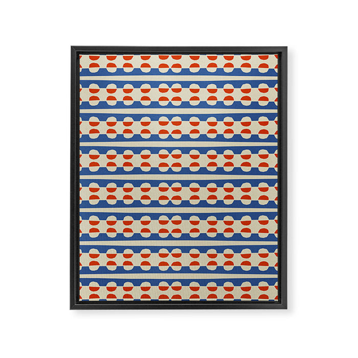 Dots and Lines - Blue and Red Framed Canvas Print Gallery Image 1