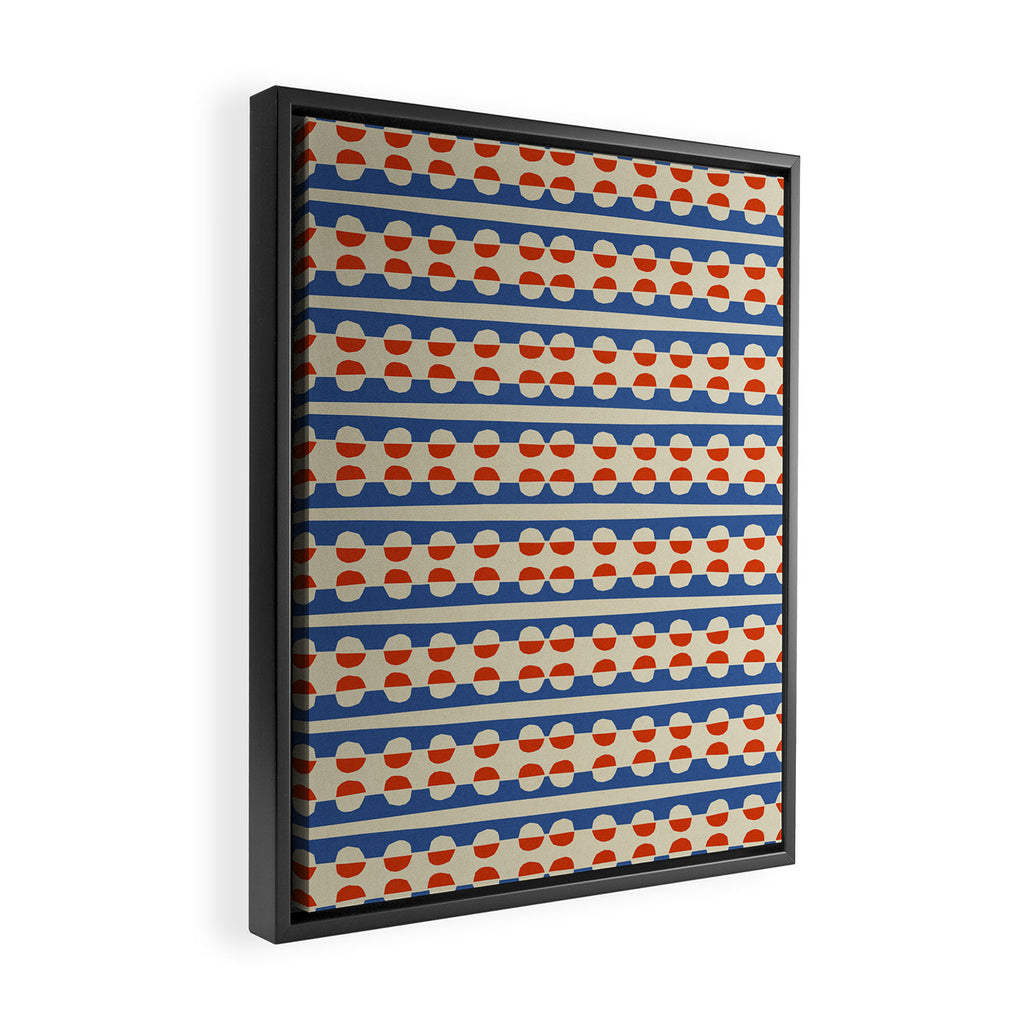 Dots and Lines - Blue and Red Framed Canvas Print Gallery Image 2