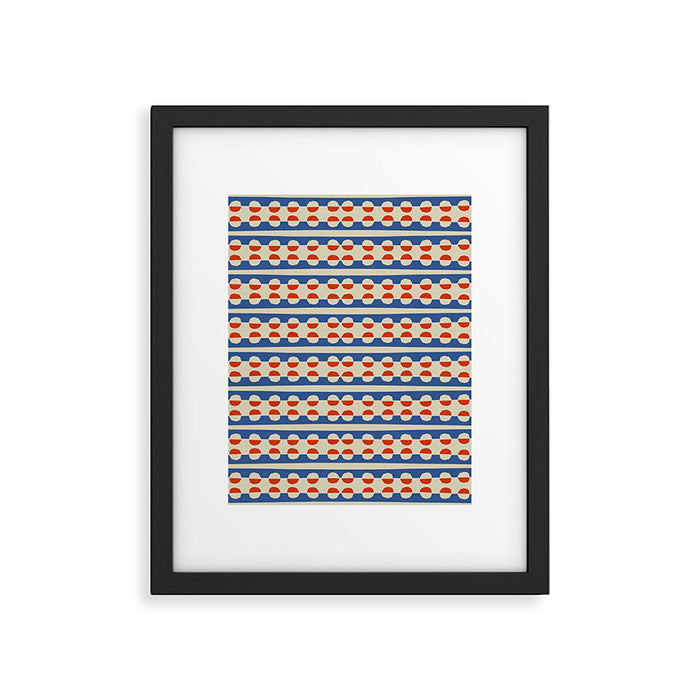 Dots and Lines - Blue and Red Framed Art Print Gallery Image 1