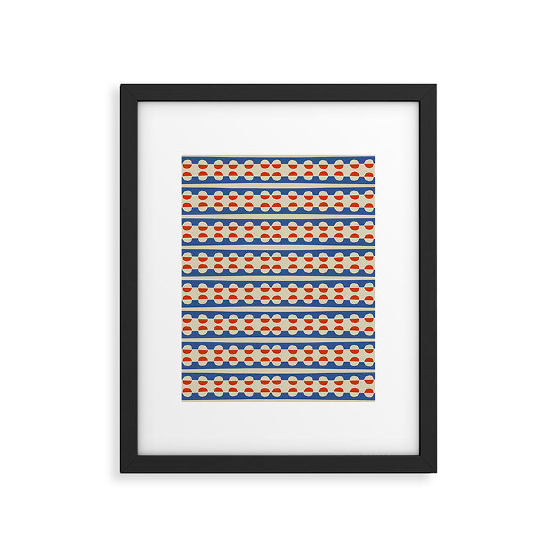 Dots and Lines - Blue and Red Framed Art Print Gallery Image 5
