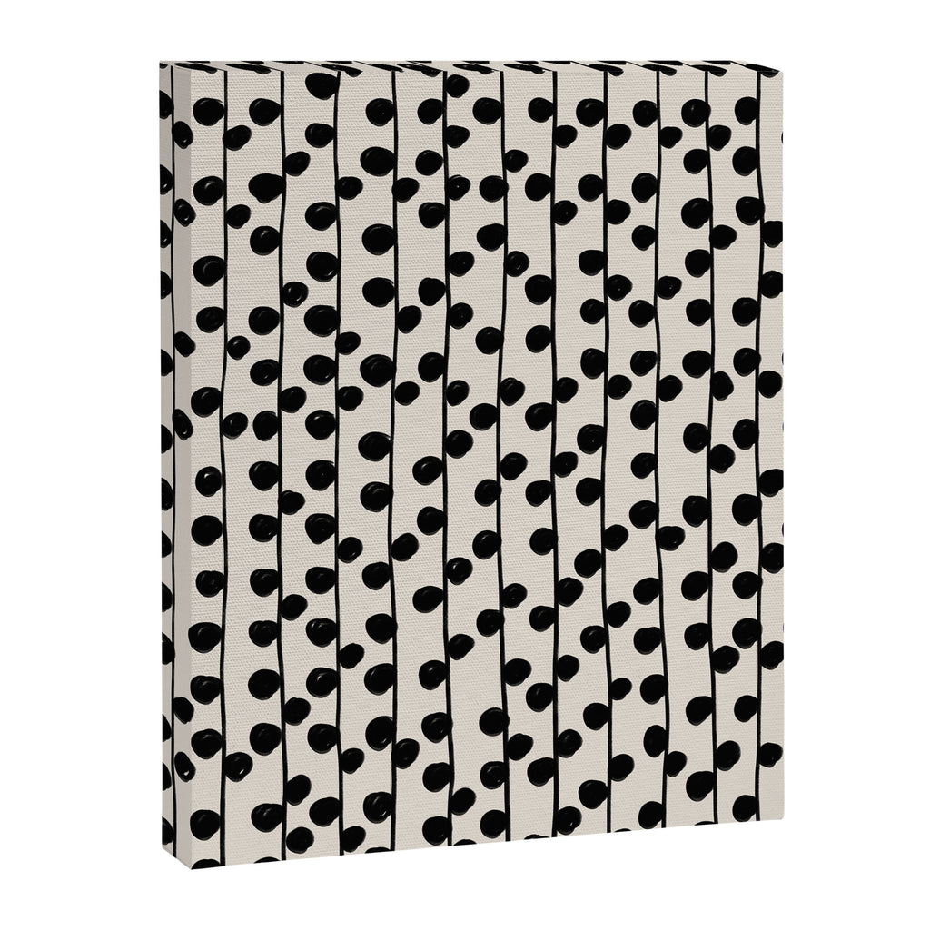 Dots / Black & White Pattern Canvas Print Gallery Image 6