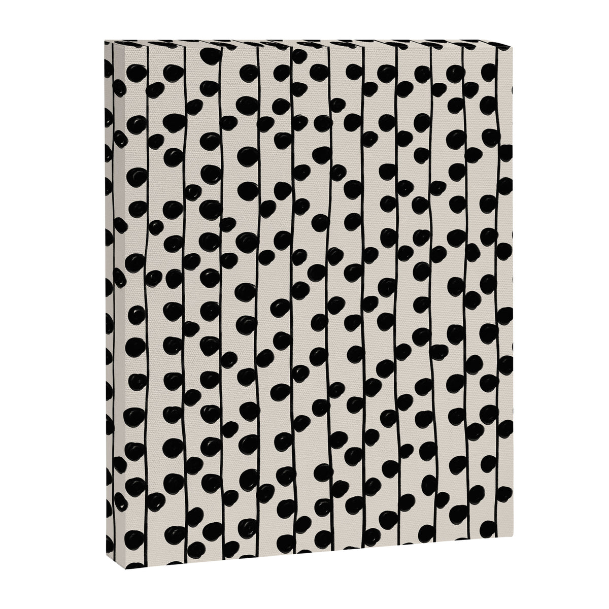 Dots / Black & White Pattern Canvas Print Gallery Image 6