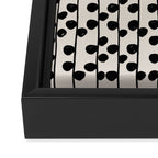 Dots / Black & White Pattern Framed Canvas Print Gallery Image 3