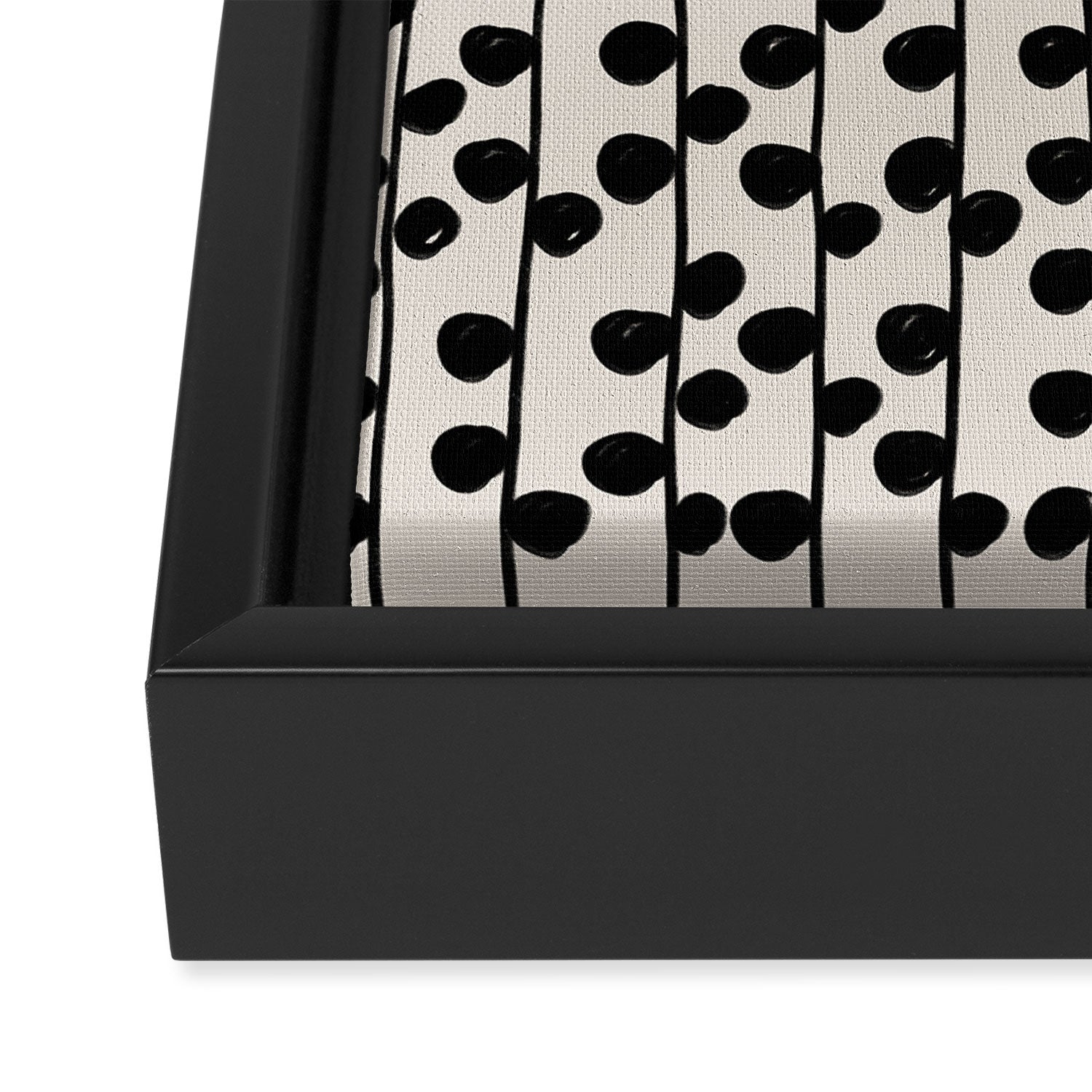 Dots / Black & White Pattern Framed Canvas Print Gallery Image 3