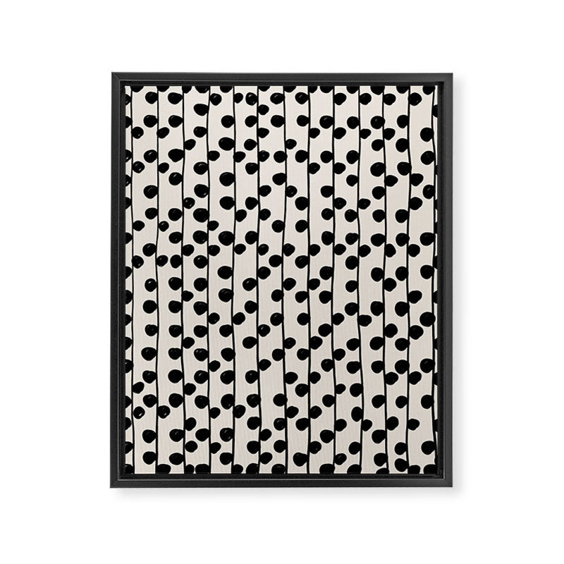 Dots / Black & White Pattern Framed Canvas Print Gallery Image 6