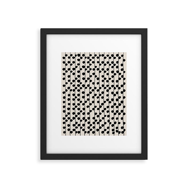 Dots / Black & White Pattern Framed Art Print Gallery Image 5