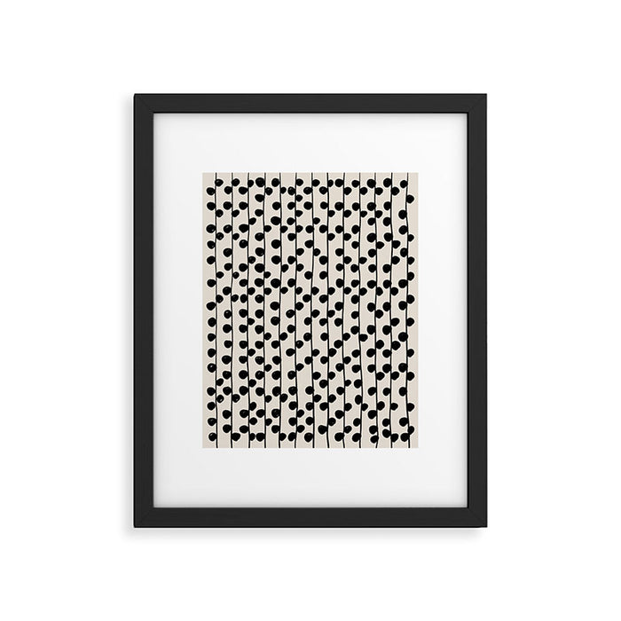 Dots / Black & White Pattern Framed Art Print Gallery Image 1