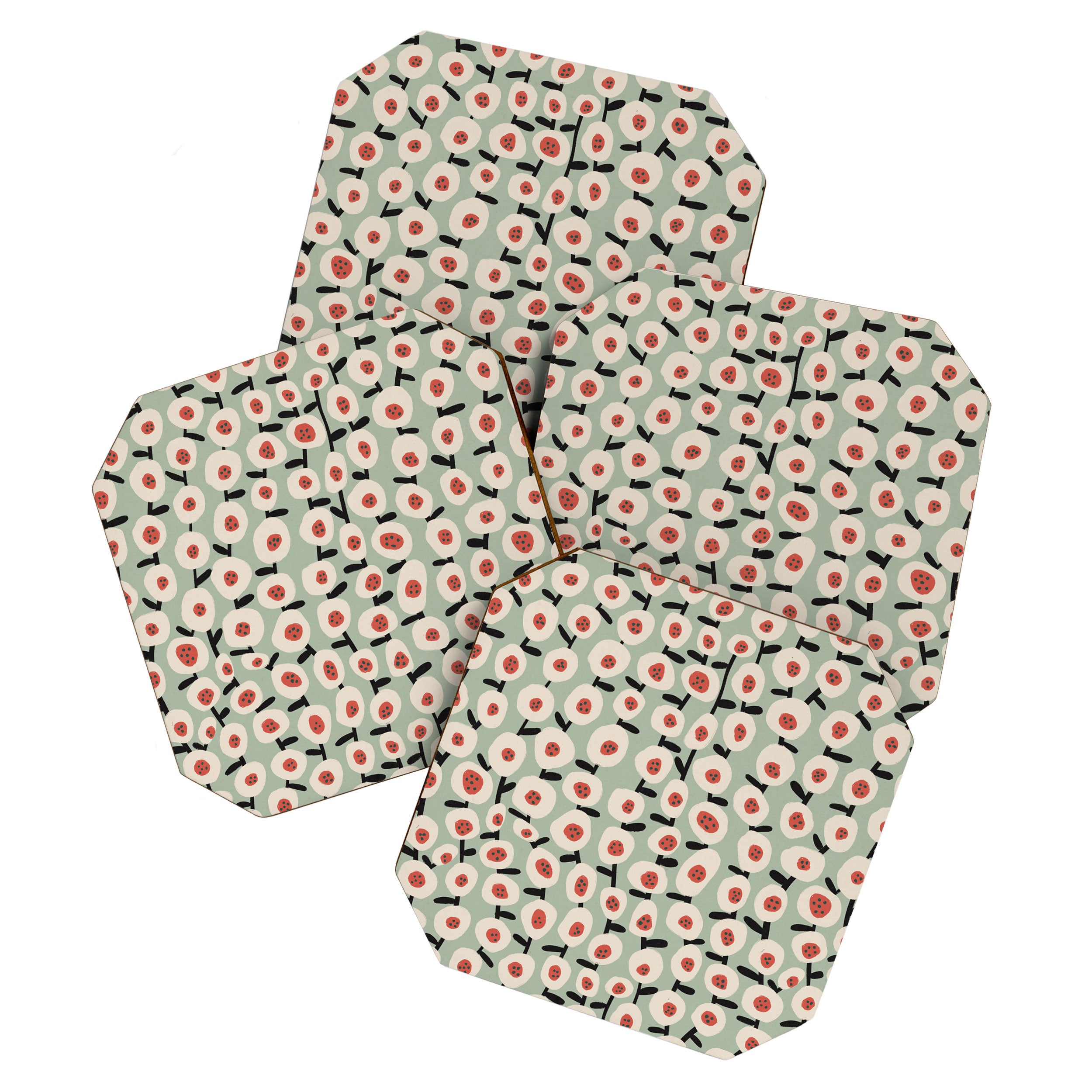 Dots & Flowers #1 Coaster Gallery Image 1