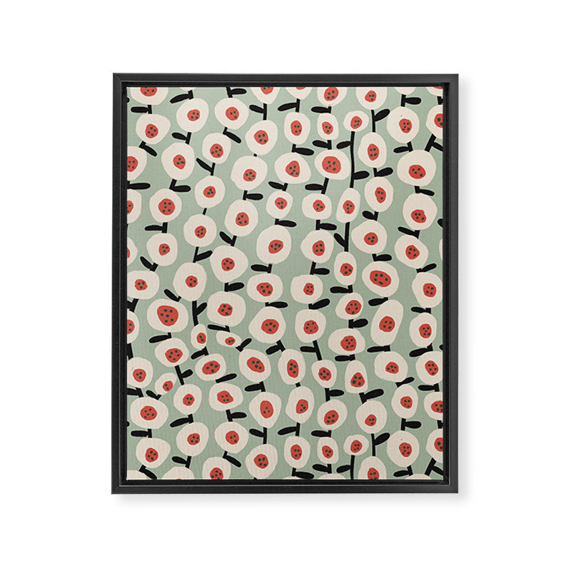 Dots & Flowers #1 Framed Canvas Print Gallery Image 6