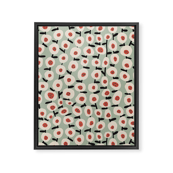 Dots & Flowers #1 Framed Canvas Print Gallery Image 1