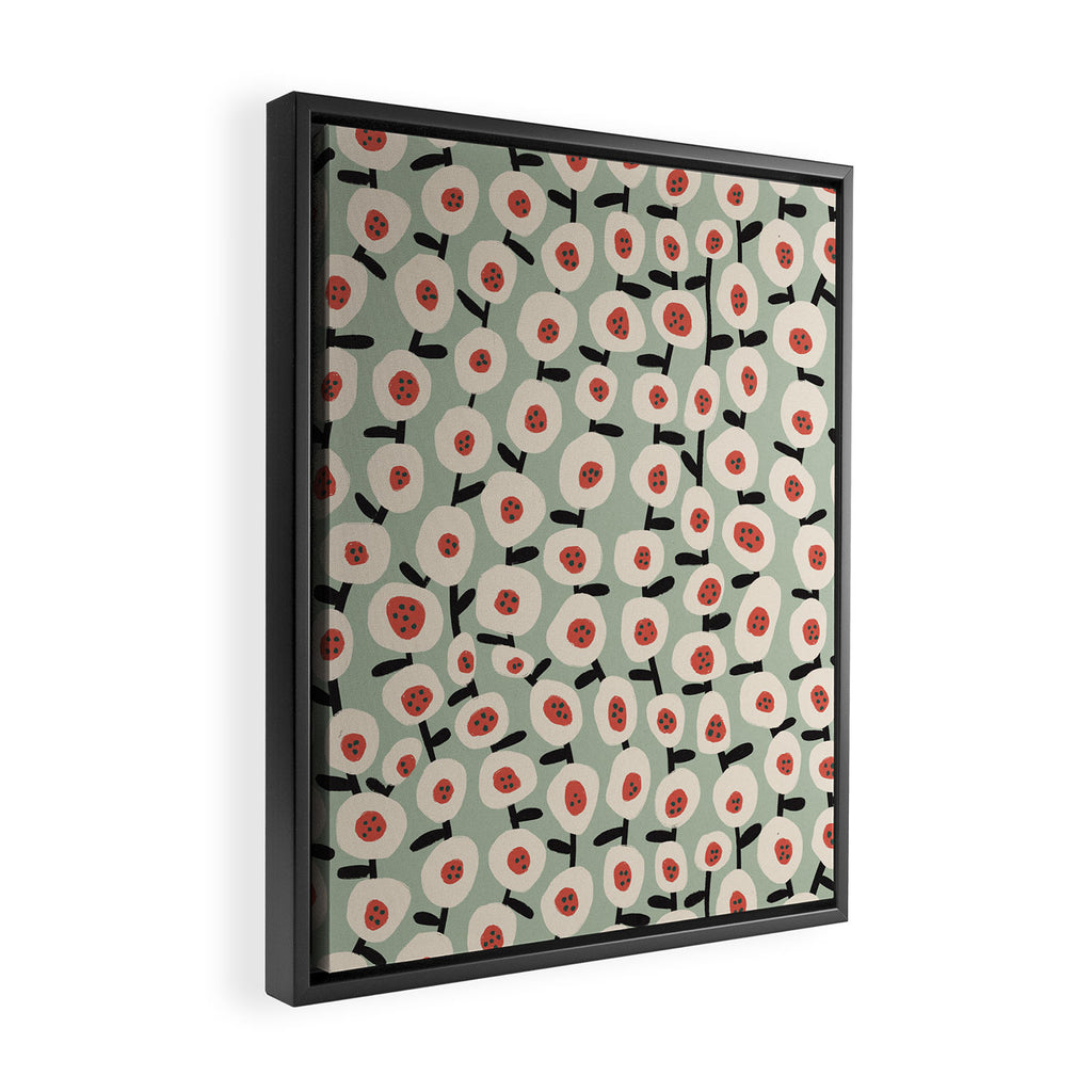 Dots & Flowers #1 Framed Canvas Print Gallery Image 2