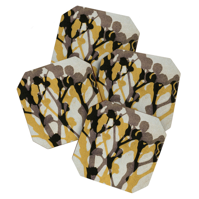Echoes of Gypsophila / Yellow & Brown Coaster Gallery Image 1